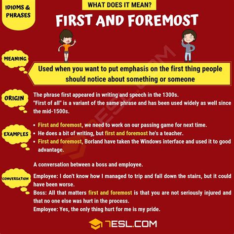 define first and foremost.